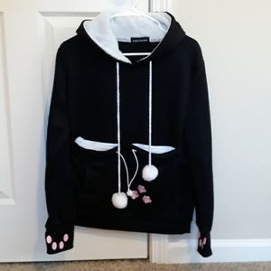 FANCYYOUBE  Pouch Pocket Cat Hoodie